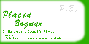 placid bognar business card